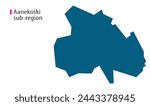 Map of Aanekoski sub region, Aanekoski sub region Map, Region of Finland, with white bg, Finland map with waving flag. Politics, government, people, national day, full map, flag, area, containment, st