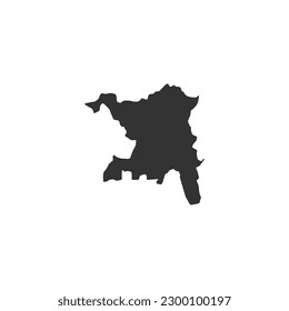 Map of Aaragau canton. Silhouette map of Aaragau canton of Switzerland. Aaragau region map
