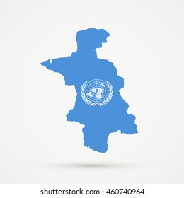 Map of Aarau district, canton (country subdivision) of Aargau, Switzerland in United Nations flag colors