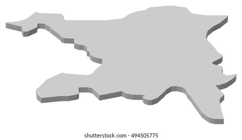 Map - Aargau (Swizerland) - 3D-Illustration