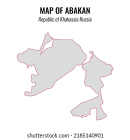 Map of Abakan The region of Russia