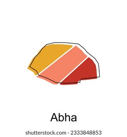 Map of Abha design template, World Map International vector template with outline graphic sketch style isolated on white background