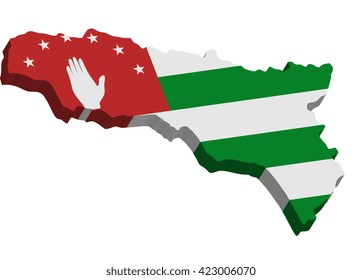 A map of Abkhazia 3D on white background