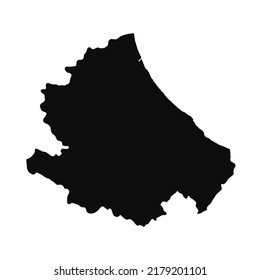 Map of Abruzzo high quality vector illustration - Hand made black silhouette drawing of Abruzzo region borders