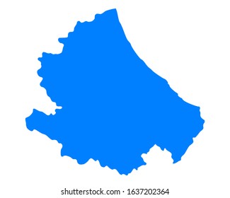 Map of Abruzzo as vector illustration