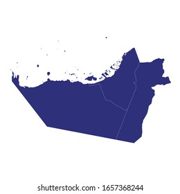 map of Abu Dhabi is a emirate of United Arab Emirates, with borders