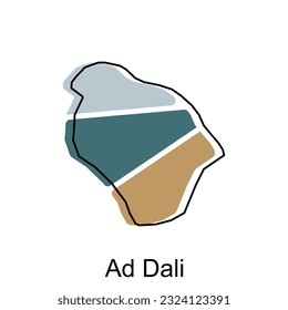 Map of Ad Dali Province of Yemen illustration vector Design Template, suitable for your company, geometric logo design element