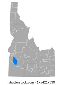Map of Ada in Idaho on white