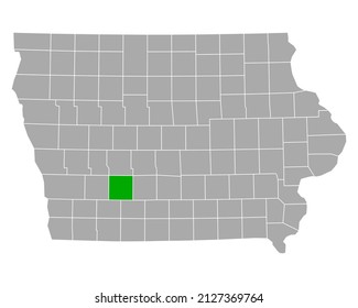 Map of Adair in Iowa on white