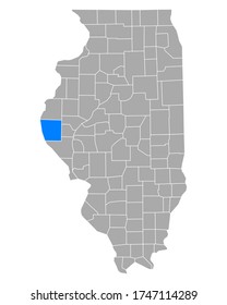 Mapa de Adams en Illinois en blanco