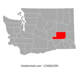 Map of Adams in Washington on white