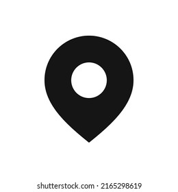 Map address marker solid icon. Place location glyph vector symbol.