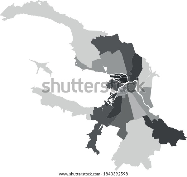 Map Administrative Districts City Saint Petersburg Stock Vector 