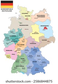 Map of the Administrative Division of the Federal Republic of Germany