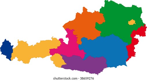 Mapa de las divisiones administrativas de Austria