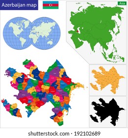 Mapa de las divisiones administrativas de Azerbaiyán