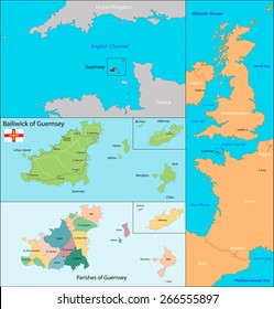 Map of administrative divisions the Bailiwick of Guernsey