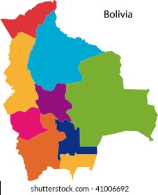 Map of administrative divisions of Bolivia