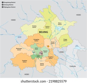 Map administrative divisions of the Chinese capital Beijing