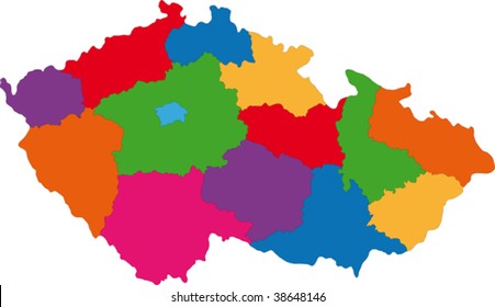Map of administrative divisions of Czech Republic