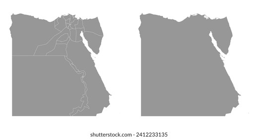 Karte der Verwaltungsabteilungen Ägyptens. Vektorgrafik.