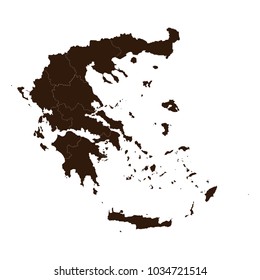 Map of administrative divisions of Greece.