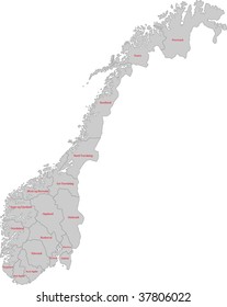 Map of administrative divisions of Norway