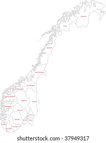Map of administrative divisions of Norway