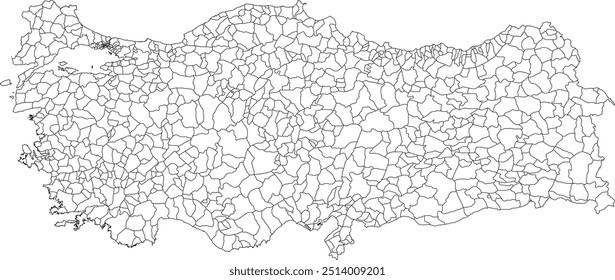 Türkiye MAP with its administrative divisions and regions