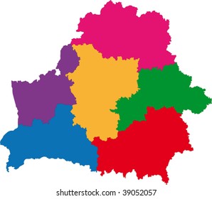 Mapa de las divisiones administrativas de la República de Belarús