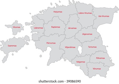 Map of administrative divisions of Republic of Estonia