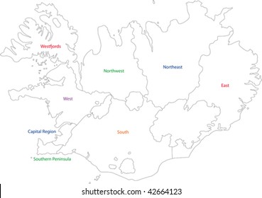 Map of administrative divisions of Republic of Iceland