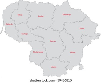 Karte der Verwaltungseinheiten der Republik Litauen