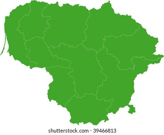 Mapa de las divisiones administrativas de la República de Lituania