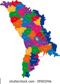 Map of administrative divisions of Republic of Moldova