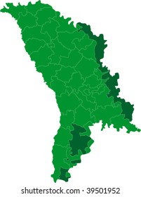 Mapa de las divisiones administrativas de la República de Moldova
