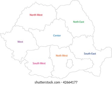 Mapa de las divisiones administrativas de Rumanía