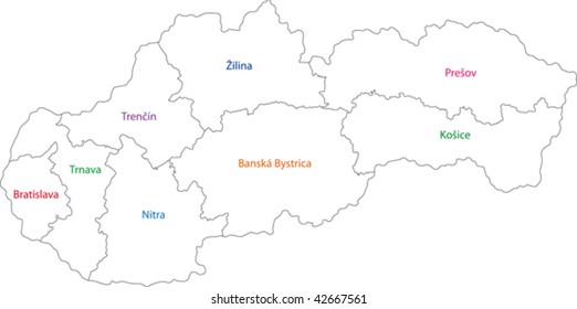 Map of administrative divisions of Slovakia