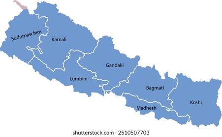 map of administrative regions of Nepal