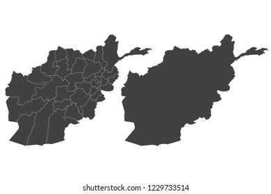 Map - Afghanistan Couple Set , Map of Afghanistan ,Vector illustration eps 10.