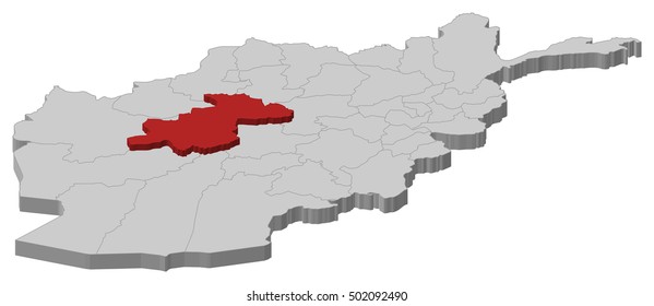 Map - Afghanistan, Ghor - 3D-Illustration