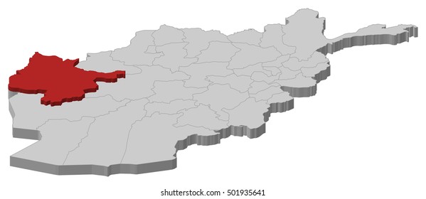 Map - Afghanistan, Herat - 3D-Illustration