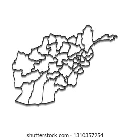 Map of Afghanistan - High detailed on white background. Abstract design vector illustration eps 10.