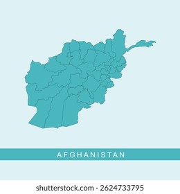 Mapa de Afganistán Vector aislado – Ideal para Sitios web, infografías, viajes, informes y proyectos globales