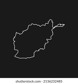 Mapa de Afganistán de fondo negro