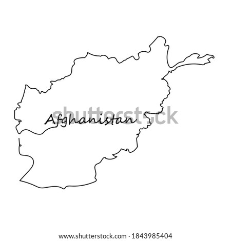 Map of Afghanistan - one line drawing. Vector illustration continuous line drawing.