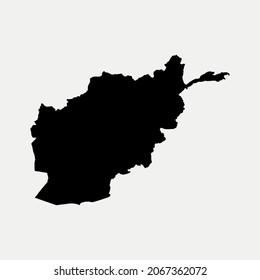 Map of Afghanistan outline silhouette vector illustration
