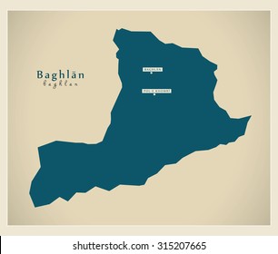 Map of Afghanistan province of Baghlan