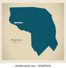 Map of Afghanistan province of Kapisa
