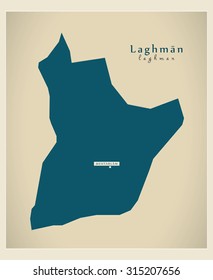 Map of Afghanistan province of Laghman